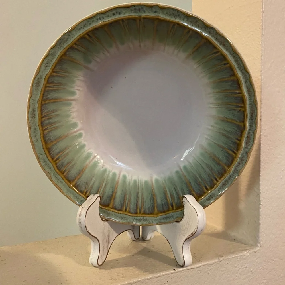 Pier One. Seaside. Set of 4 Bowls. Green Glazed Stoneware. NWT. More for Sale.